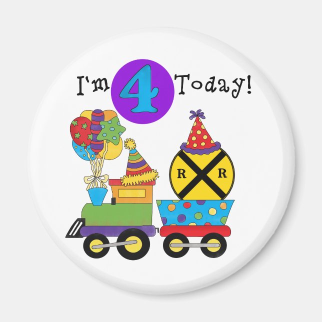 Birthday Train 4th Birthday Tshirts and Gifts Magnet (Front)