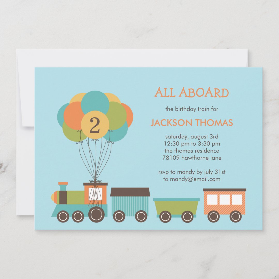 Birthday Train Birthday Party Invitation Zazzle