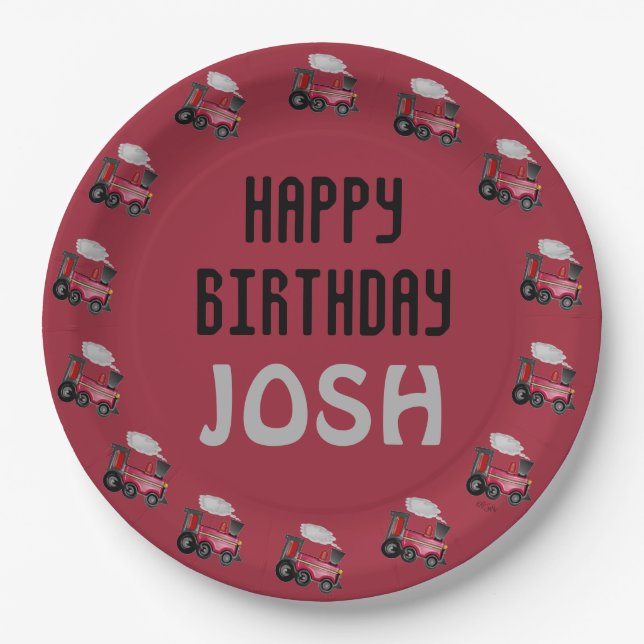 Birthday Train Paper Plates (Front)
