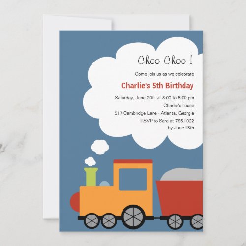 Birthday Train Party Invitation