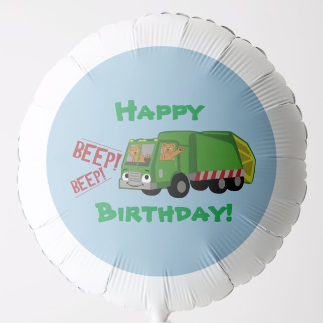 Birthday Trash Truck Balloon (Front)