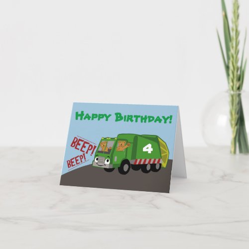 Birthday Trash Truck Card