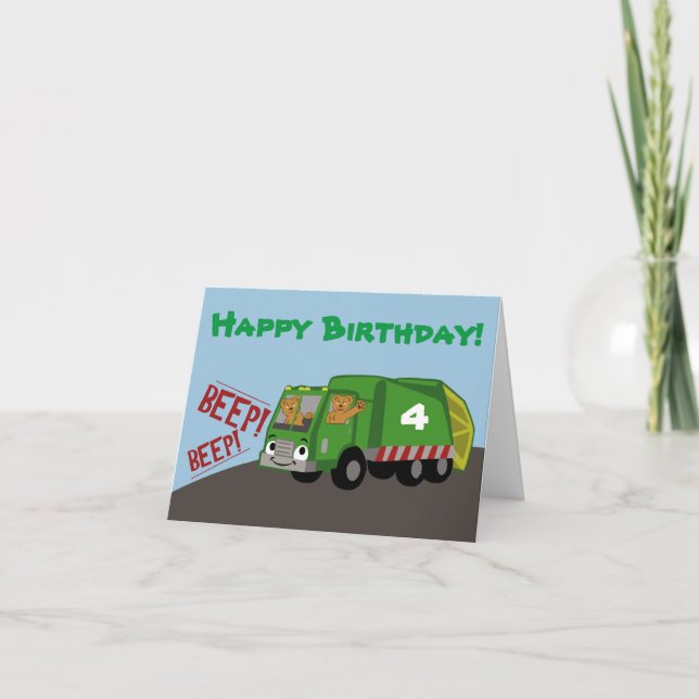 Birthday Trash Truck Card (Front)