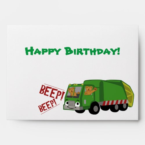 Birthday Trash Truck Envelope