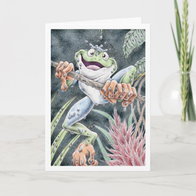 Birthday Tree Frog Card (Front)