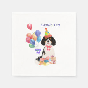 Birthday Tri Cavalier King Charles Spaniel Napkins