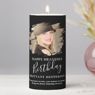 Birthday Tribute Photo Memorial Pillar Candle