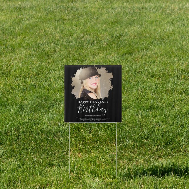 Birthday Tribute Photo Memorial Sign (Insitu)