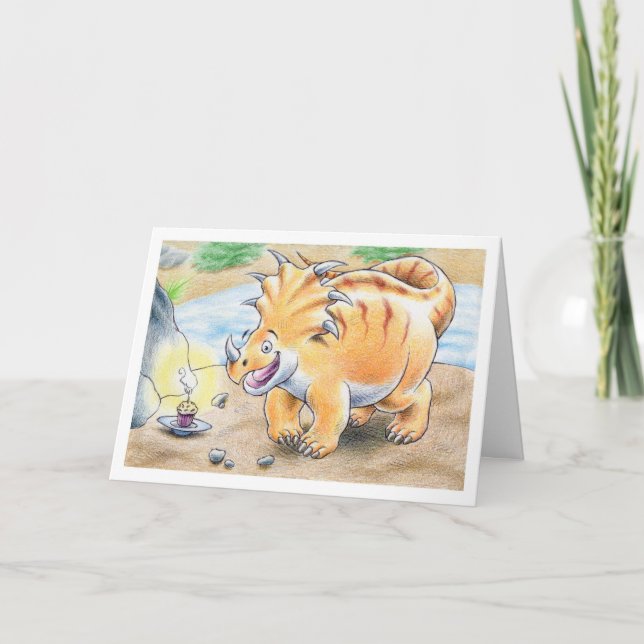 Birthday Triceratops Card (Front)