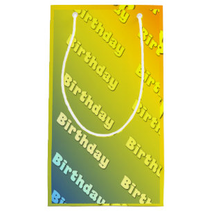 Birthday (tricolor blue) small gift bag