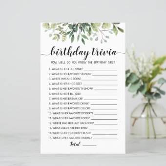 Birthday Trivia editable game | Zazzle