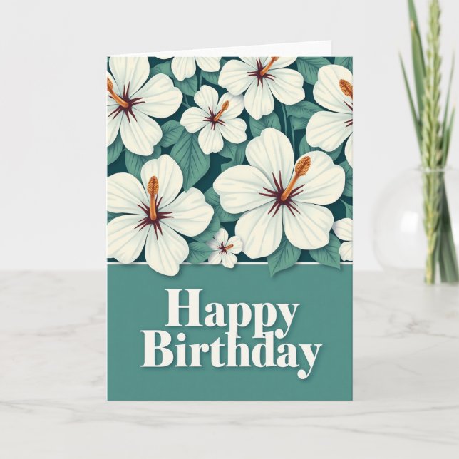 Birthday Tropical Bloom Card (Front)
