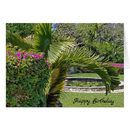 birthday tropical garden with palm trees (Front Horizontal)