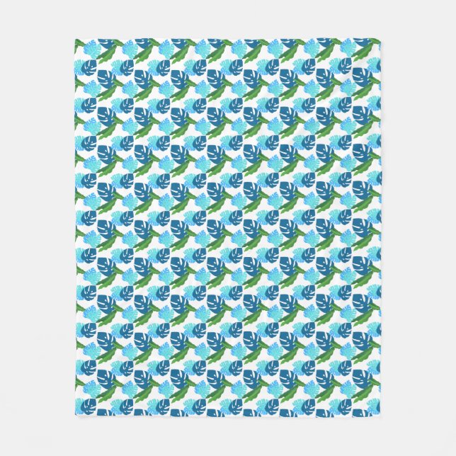 Birthday Tropical Sunshine And Palm Tree Dreams Fleece Blanket (Front)