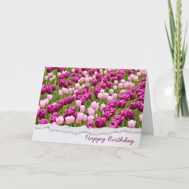 Birthday Tulip Garden Card (Front)