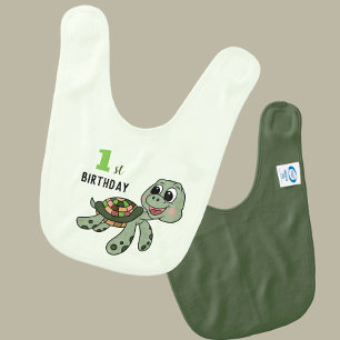 Birthday turtle  baby bib