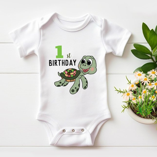Birthday turtle  baby bodysuit (Creator Uploaded)