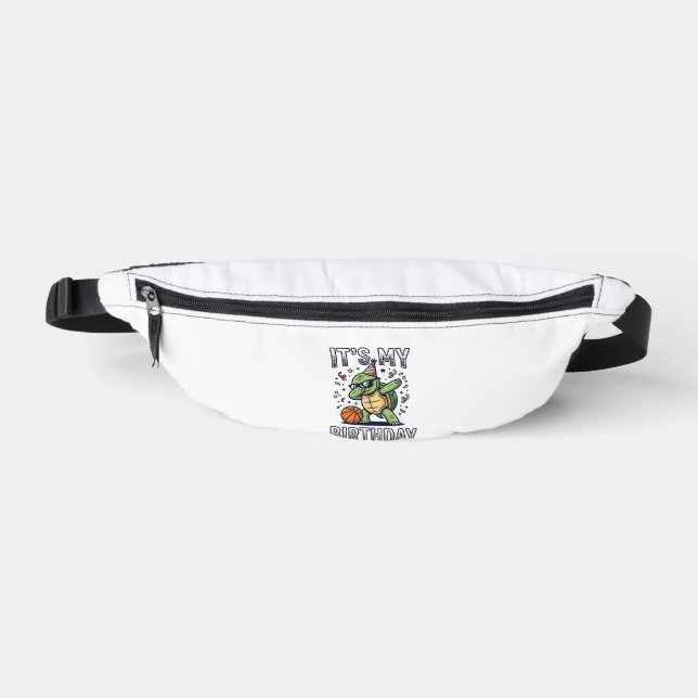 Birthday Turtle Basketball Party Vector Design_1 Fanny Pack (Front)