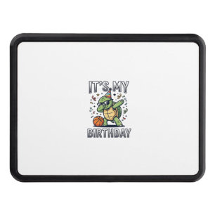 Birthday Turtle Basketball Party Vector Design_1 Hitch Cover