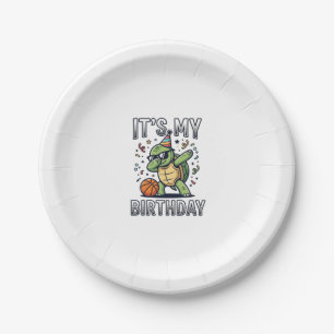 Birthday Turtle Basketball Party Vector Design_1 Paper Plates