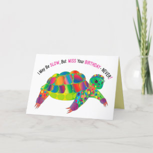 Birthday, Turtle Colorful Kaleidoscope Collection Card