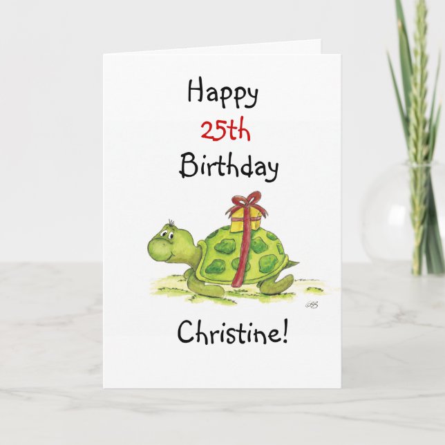 Birthday Turtle - Customize the age and name Card (Front)
