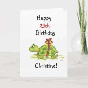 Birthday Turtle - Customize the age and name Card