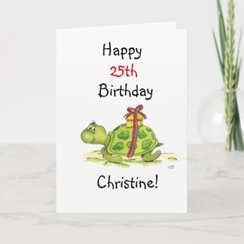 Birthday Turtle _ Customize the age and name Card