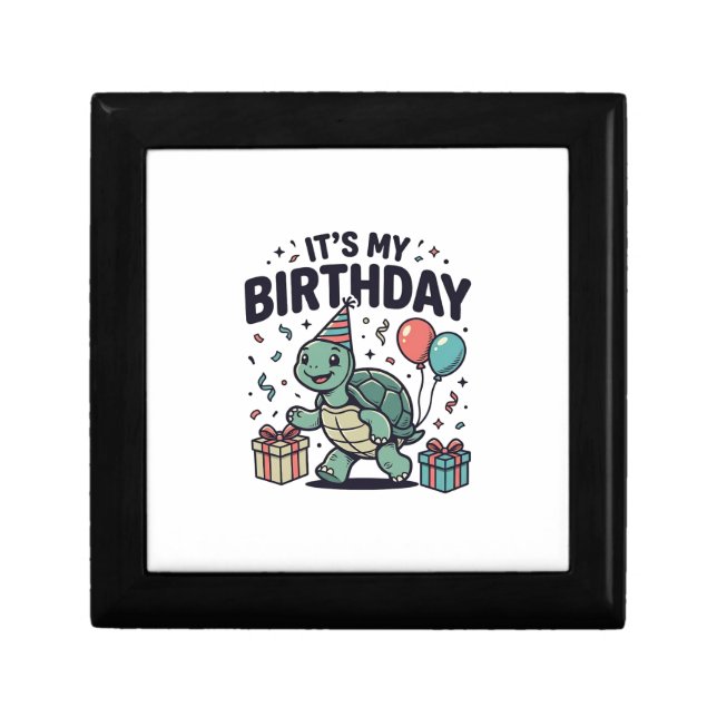 Birthday Turtle Party Vector Design_1 Gift Box (Front)