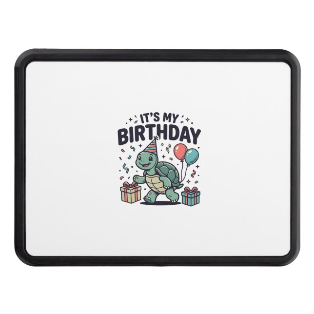 Birthday Turtle Party Vector Design_1 Hitch Cover (Front)