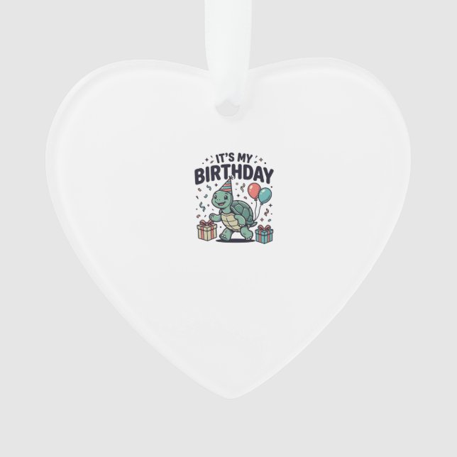 Birthday Turtle Party Vector Design_1 Ornament (Front)