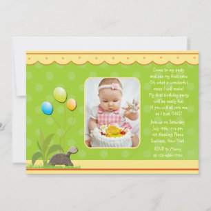 Birthday Turtle Photo Invitation
