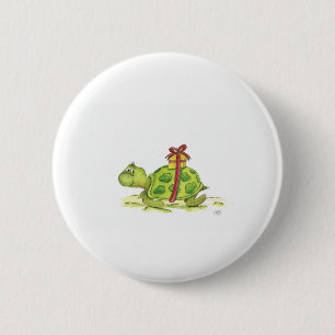 Birthday Turtle Pinback Button
