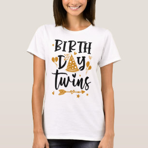 Birthday Twins Celebrate Cute Twin Matching Birthd T-Shirt
