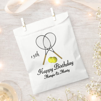 Birthday Twins Tennis Sports Congratulations Favor Bag