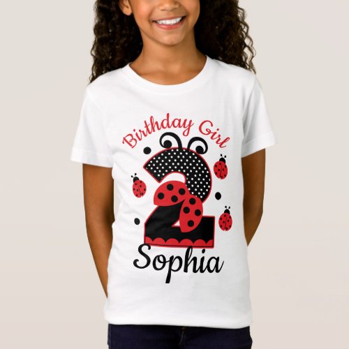 Birthday two ladybug custom designs T_Shirt