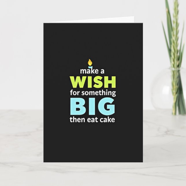Birthday Typographic Wish Card (Front)