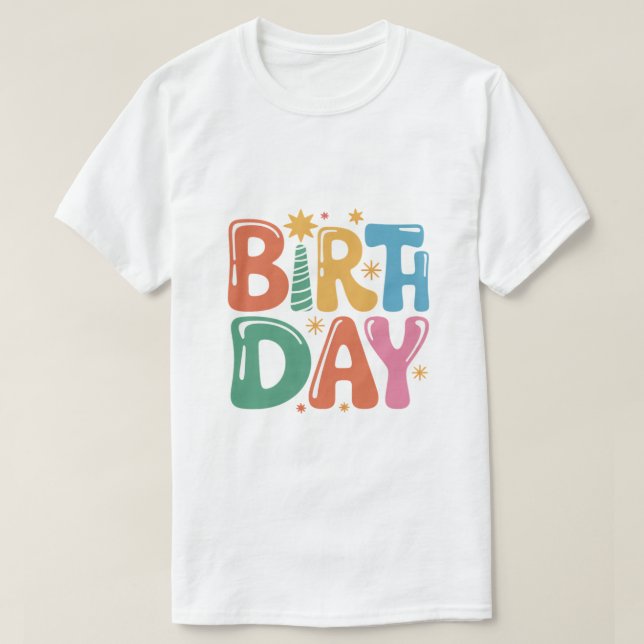 Birthday Typography T-Shirt Design with Transparen (Design Front)