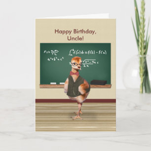 Birthday, Uncle, Funny Baby Bird, Customizable Card