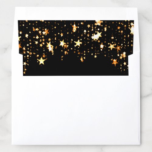 Birthday under the stars black gold envelope liner