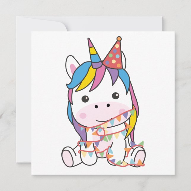 Birthday Unicorn For Kids A Birthday Holiday Card (Front)