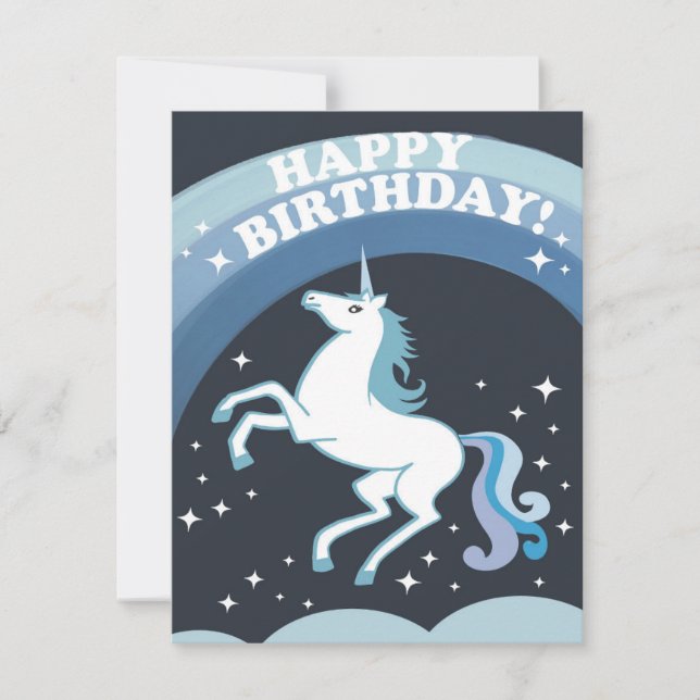 Birthday Unicorn Holiday Card (Front)