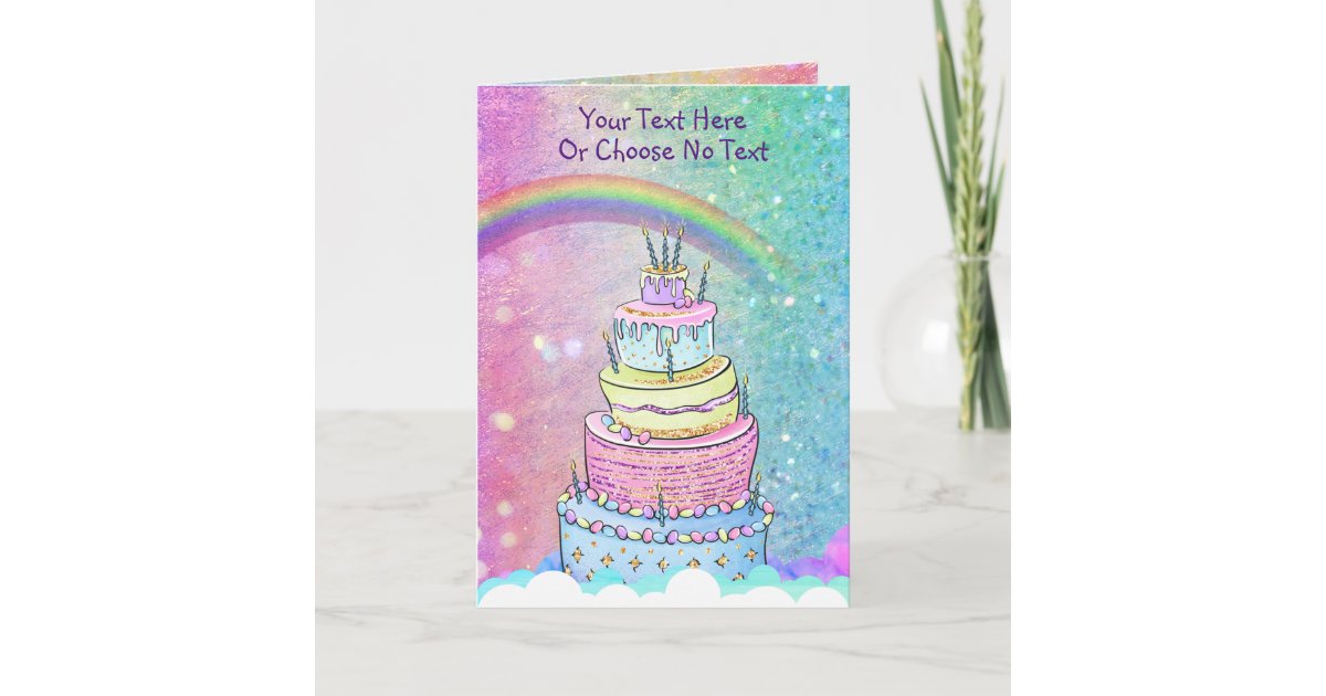 Birthday Unicorn Rainbow Purple Pink Glitter Ombre Card Zazzle