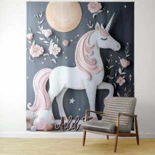 Birthday Unicorn Wall Art Backdrop Banner