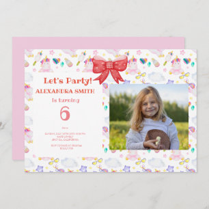 Birthday unicorn with photo invitation