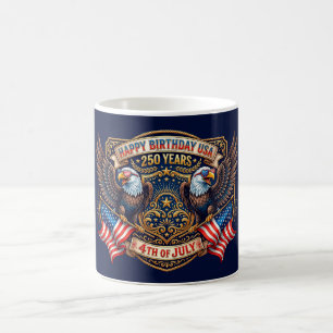 Birthday USA 250th anniversary Patriotic Eagles Coffee Mug