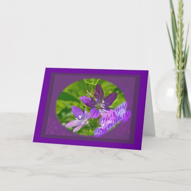 Birthday Venus Looking Glass Wildflower Floral Card (Front)