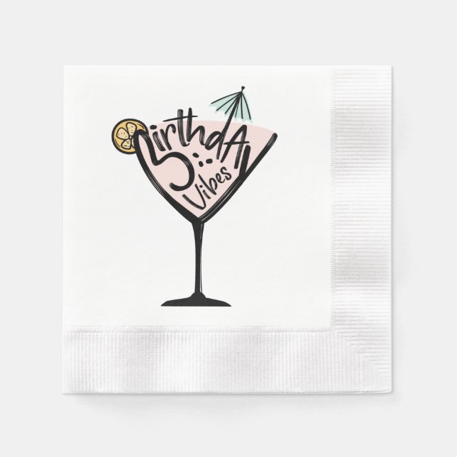 Birthday Vibes Cocktail Napkins (Front)