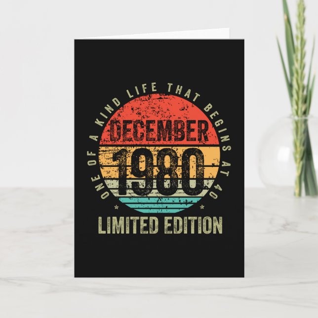 Birthday - Vintage December 1980 Card (Front)