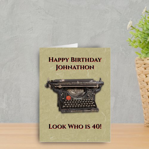 Birthday Vintage Manual Typewriter for Writers Tan
